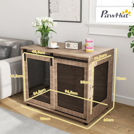 Cage de transport pour chien marron clair 98x60x78cm portes verrouillables, abri de voyage et zone de repos sécurisé pour tous chiens domestiques (1/5)