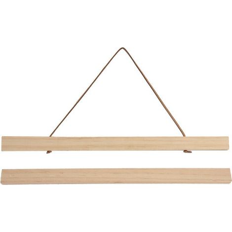 Cintre d'affiche en bois, cadre de suspension magnétique DIY pour art/impressions/toile/photos/images/uvres d'art 21 x 2,1 cm (1/4)