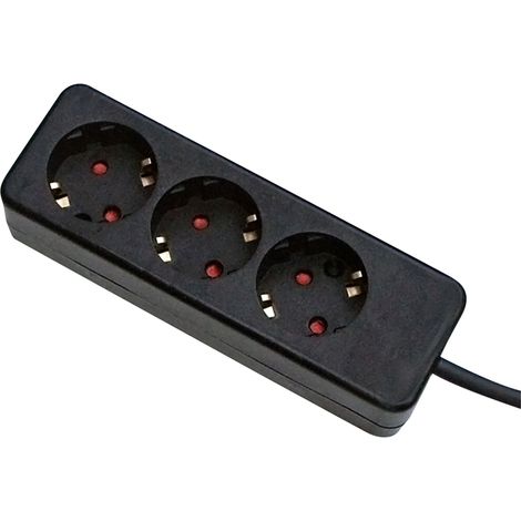 Multiprise GEBRO 106141, 3 prises, avec câble de 1,5 m, noir
