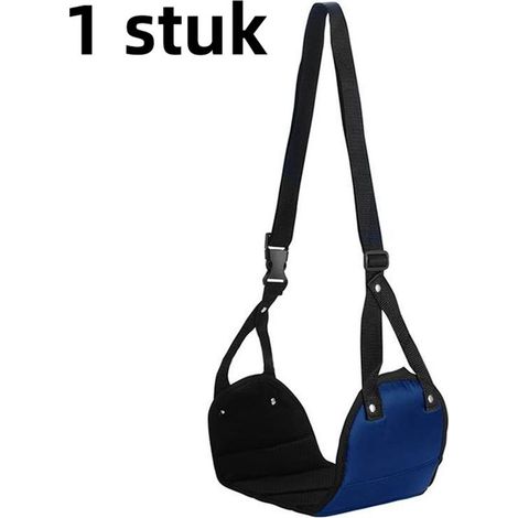 Travel hammock for legs to hang under a desk or in a plane and train, blue (1/5)