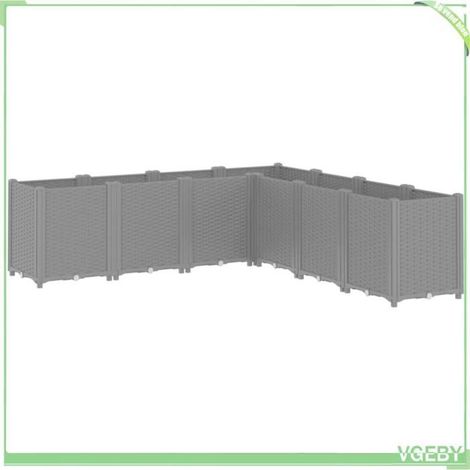 Jardinière - FAFEICY - 367868 - 160x160x53 cm - Aspect rotin - Modulaire (7 bacs) (1/5)