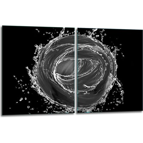 2 plaques de protection en verre pour cuisinière 40x52 grises (1/5)