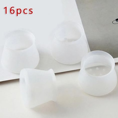 Cubiertas para patas de silla de silicona, 16 piezas patas de muebles redondas de goma antideslizantes protectores de patas de mesa fundas de muebles almohadillas protección para el suelo (1/5)