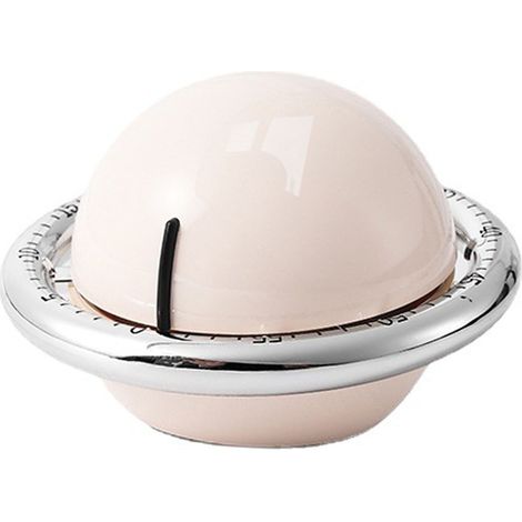 Minuteur mécanique décompte facile à utiliser polyvalent compact réveil cuisine beige étude (1/5)
