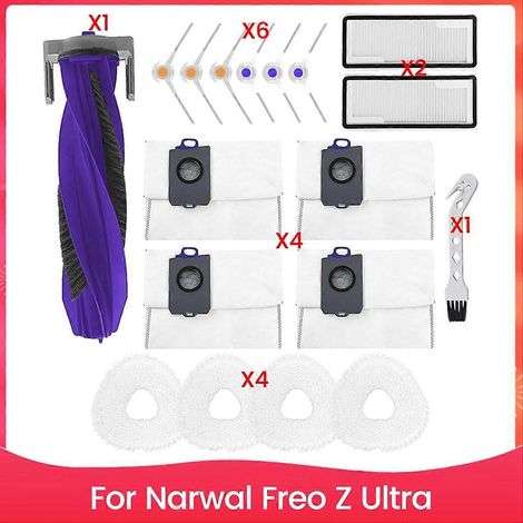 Accessoires pour aspirateur robot Narwal Freo Z Ultra - Pièces de rechange : Brosse latérale principale, filtre HEPA, serpillière C (1/5)