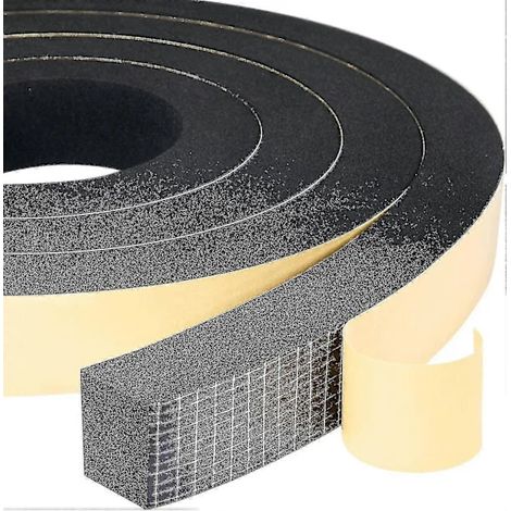 Striscia sigillante in schiuma, 2 rotoli autoadesivi in ​​neoprene, resistente alle intemperie e agli urti, per porte, mobili, garage, colore nero, 25 x 20 mm x 4 m (1/5)