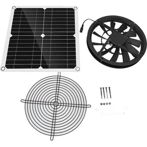 Ventilador extractor solar de 10 pulgadas y 100 W, resistente al agua, ideal para gallineros y recintos para mascotas.