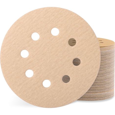 Schleifpapier 125mm Klett 320 8 Loch Exzenterschleifer P320-100 Stück (1/5)