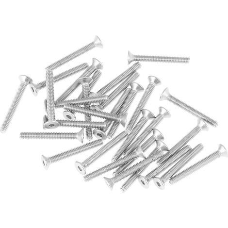 230-teiliges Sortiment an M2 304 Edelstahl-Flachkopfschrauben und -muttern in einer Box (1/5)