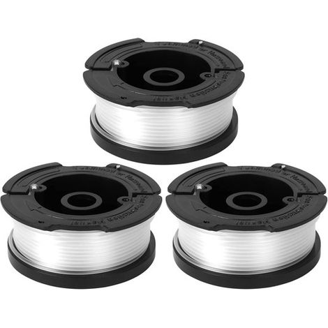 Carrete, Carrete, Carrete de repuesto, Hilo de corte, con hilo, hilo para carrete, hilo para desbrozadora, bordeadora de césped, para Black & Decker, 3 piezas (1/5)