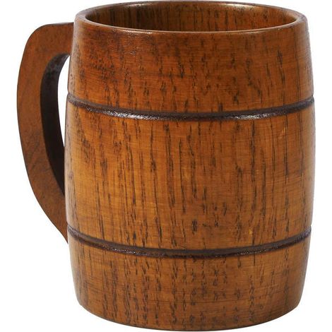 350 ml Vintage-Bierkrug aus Holz mit Henkel, großes Fassungsvermögen (1/5)