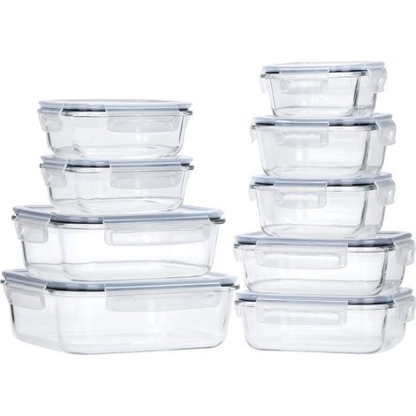 Vilde Glas-Lebensmittelbehälter-Set mit Deckeln und Dichtungen, 9-teilig (5904316497095) (1/4)