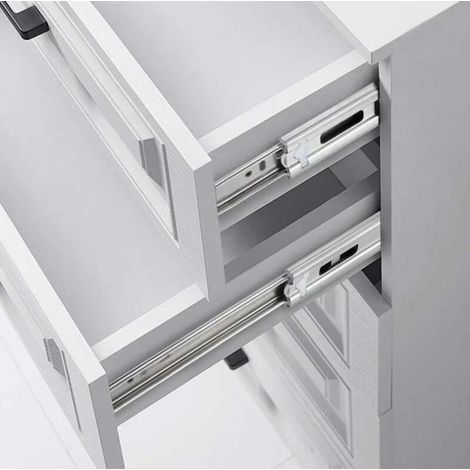 Coulisses à billes Lot de 2 Coulisses pour tiroirs 300 mm Coulisses pour tiroirs à fermeture amortie Coulisses à rouleaux en acier inoxydable 304D Glissières pour tiroirs à extension totale Capacité d (1/5)