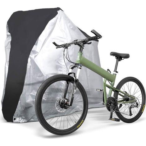 LAN Bordure noire argentée190TM : 1,8 0,6 0,9 Housse de vélo en taffetas de polyester 190T, résistante à la poussière et aux UV. (1/5)