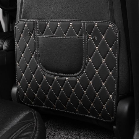 Housse de protection dossier siège auto en cuir PU, pare-chocs, tapis anti-coups de pied, facile à nettoyer, résistant à l'usure, taille réduite (1/5)