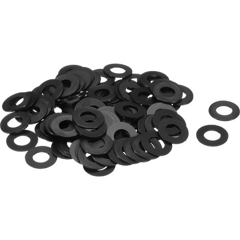 120Pcs M10 Rondelles Plates en Nylon 10mm ID 20mm OD 1mm Épaisseur Rondelle Lisse Joints en Plastique Joint d'Étanchéité Entretoise Anneau, Noir (1/5)