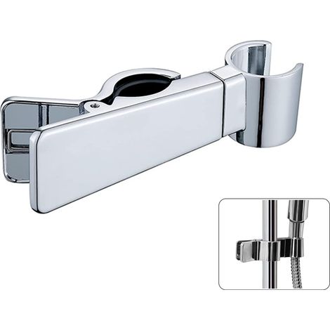EASYCOMFORT Support Douche, Etagere Murale Galvanoplastie Brillante, Support Pommeau de Douche Peut Faire Pivoter L'Angle de la Buse à 45 °, Support Salle de Bain Convient Aux Tuyaux de Douche 22-25mm (1/5)