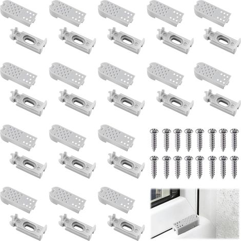 Jeux Pièces Supports de Serrage Plissés, Support pour Store Plissé avec Vis, Rechange Plissées Universel pour Supports Adhésifs et Plaques de Montage Adhésives (1/5)
