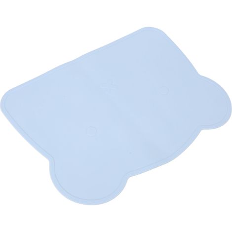Dicke Silikon-Tischunterlage, wärmeisolierend, rutschfest, flexibel und elastisch, blaues Silikon-Bärenmuster, ideal für Zuhause, Hotel und Restaurant. (1/5)