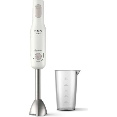 Philips Batidora de Mano - 650 W, con Diseño Antisalpicaduras y ProMix, Blanco (HR2534/00)