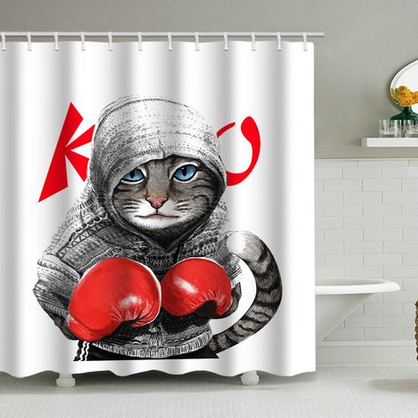 200 x 230 cm Duschvorhang mit lustigem Tiermuster, wasserdicht, inklusive 12 Haken, geeignet für Erwachsene und Kinder, Badezimmerdekorationsaccessoire.