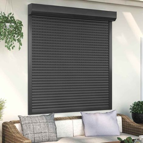 Vidaxl – Store roulant anthracite 140 x 150 cm – Aluminium et polyuréthane – Système manuel ajustable – Pour usage intérieur et extérieur (1/5)