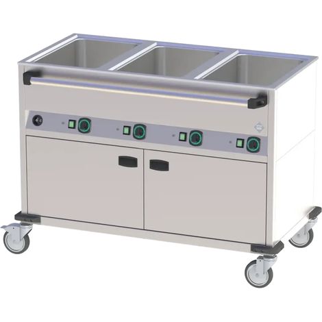 Bain marie mobile électrique GN 3-1/1 recouvert chauffé commande sur le côté long RM - BMPD 3120 CSH - RM Gastro