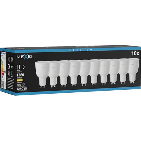 Mexen Nova 10x Ampoule LED GU10, 12W, Chaude - 3000K, 1260 lm - L108-GU10-1230-01x10 (1/5)