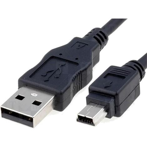 Cable USB A 2.0 male USB B mini male 3m noir
