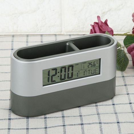 Porte-stylo innovant, horloge numérique LCD avec calendrier perpétuel et affichage de la température (1/5)