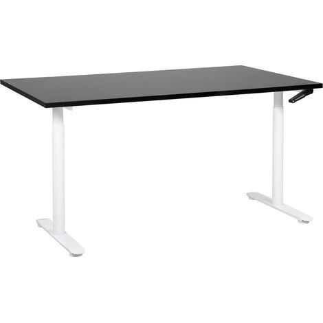 Manual Adjustable Standing Desk DESTINAS Black/ White 160 cm 72 cm (1/5)