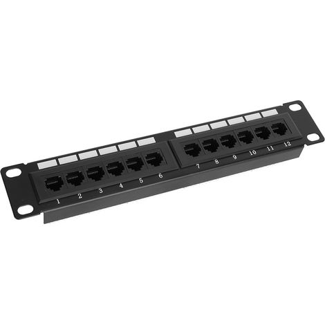Baie de brassage UTP 12 ports CAT6 RJ45 Ethernet (sans support) (1/5)