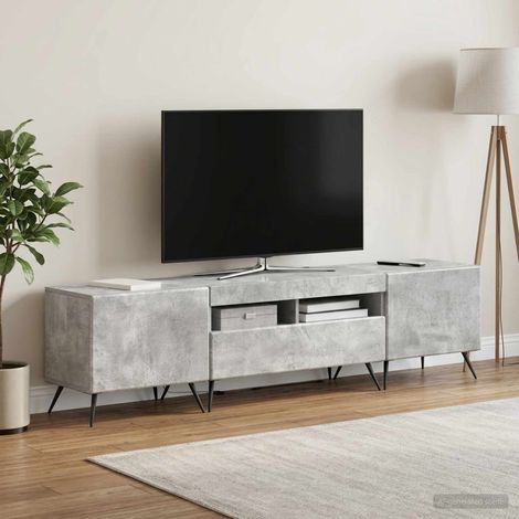 vidaXL LED TV Cabinet BREDA 3 pcs Concrete Grey Engineered Wood (1/5)