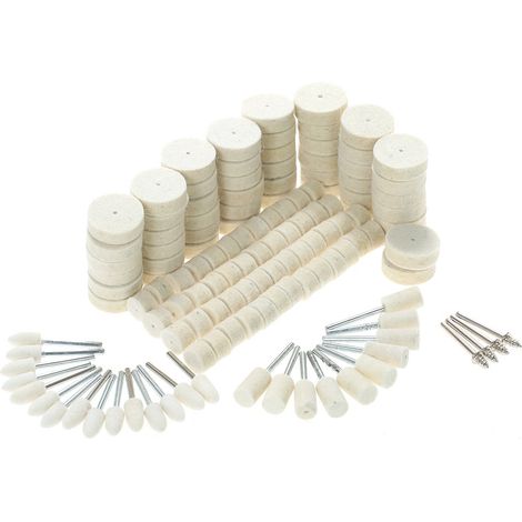 129 pièces - Outils de polissage abrasifs, feutre de laine, accessoires de polissage pour surfaces métalliques, outil rotatif (1/2)