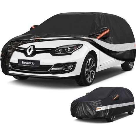 Autoabdeckung 10 Schichten 100% Wasserdicht für Renault Clio (1990-2025) Schwarz (1/5)