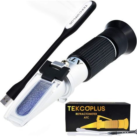 Weinrefraktometer, Doppelskala 0–25 % Vol. und 0–40 % Brix, ATC-Temperaturkompensation, mit LED-Beleuchtung, für Winzer (1/5)