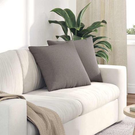 Coussins de canapé 2 pièces taupe en tissu 50 x 50 x 20 cm avec housses amovibles - PANGIVO (1/5)