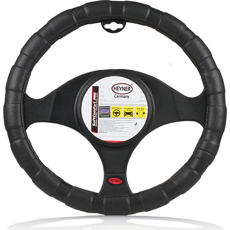 HEYNER® Lenkradhülle Auto 37–39 cm – rutschfest, weich, griffig, schwarz, geruchsneutral (1/5)