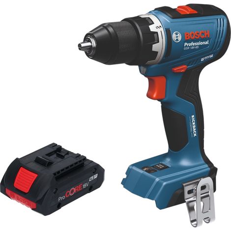 Bosch GSB 18V-65 Professional Perceuse-visseuse à percussion sans fil 18 V 65 Nm Brushless + 1x batterie ProCORE 4,0 Ah - sans chargeur