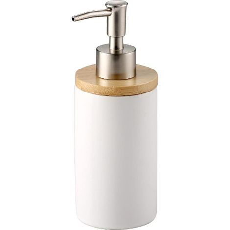 Dispensador de jabón de cerámica de 400 ml, estilo nórdico, dispensador de jabón líquido ideal para cocina y baño.