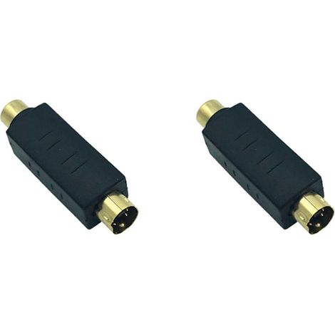 Adaptateur convertisseur vidéo composite 2 broches S-Vidéo mâle vers RCA femelle, connecteur d'extension mini DIN 4 broches (1/5)