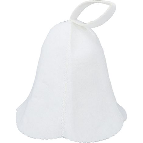 Chapeau de sauna en feutre absorbant l'eau, confortable et universel pour hommes et femmes, blanc. (1/5)