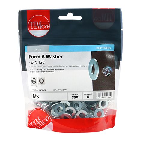 TIMCO Form A Washers DIN125-A Silver - M8
