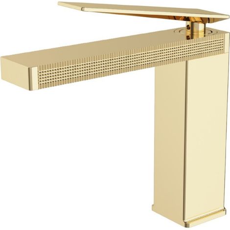 Vintage Robinet Lavabo Doré Robinet Salle de Bain en Laiton Mitigeur Lavabo Doré (1/5)