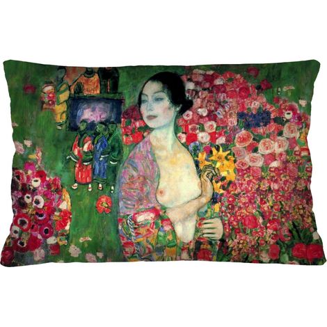 Coussin décoratif « Danseuse » (Klimt) 40 × 60 cm, imprimé élégant, velours, impression recto verso, fermeture éclair, rembourrage hypoallergénique, produit haut de gamme (1/3)