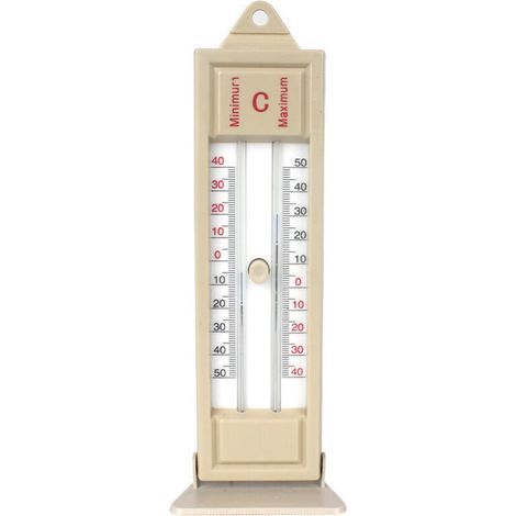 Thermomètre numérique max-min pour serre jardin – écran clair, support mural intégré, ABS + verre, 24 x 8 cm