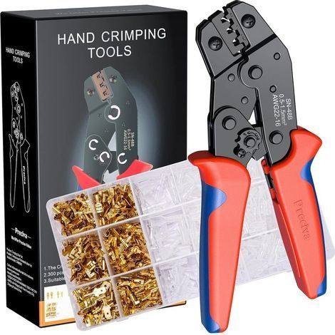 Pince à Sertir, 600 Terminals Sertissage Wire Crimpers Support 0.5-1.5mm2, Pinces Professionnelles Outil à Sertir (1/5)
