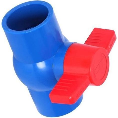 pair Vannes à poignée rouge, vanne à bille U-PVC, 40mm x 40mm (1/4)