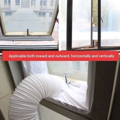 Joint de Fenêtre Flexible pour Climatiseur Mobile – Plaque d’Étanchéité en Tissu 4 m, Blanc, 27 x 31,5 cm (1/4)