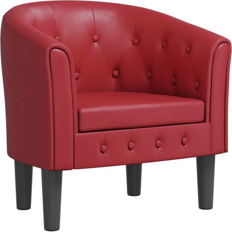 vidaXL Chaise cabriolet rouge bordeaux similicuir